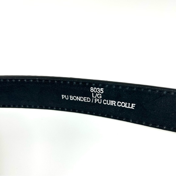 Black Faux Leather Youth Large Belt - Picture 4 of 7